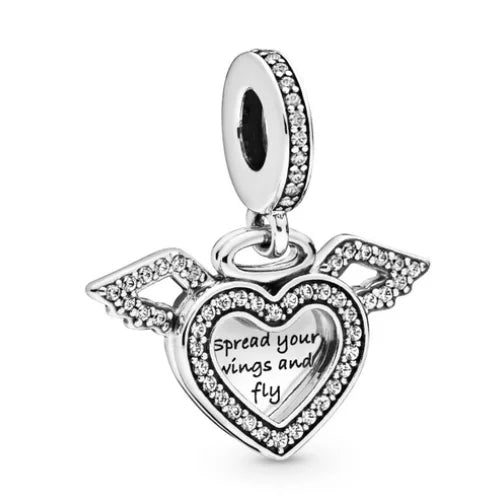 &quot;Spread Your Wings And Fly&quot; Dangle Charm | CZ