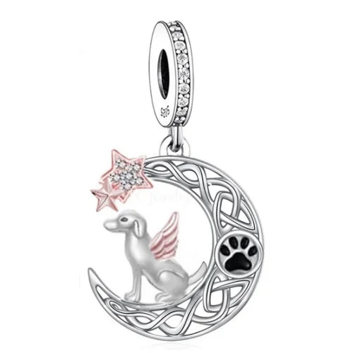 Doggo &amp; Crescent Moon Dangle Charm | RGP CZ EN