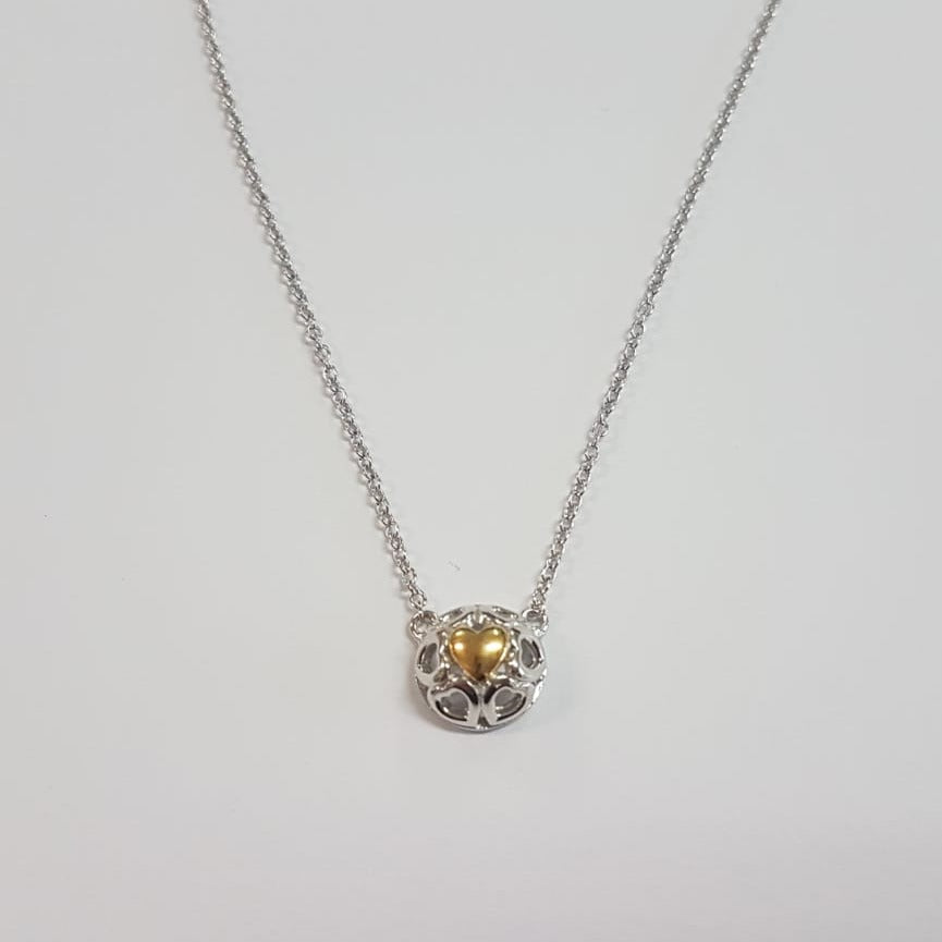 Encased Golden Heart Necklace