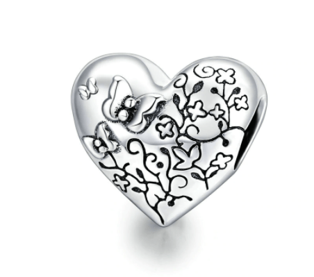 Patterned Heart Charm