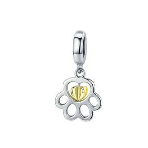 Pandora Compatible 925 sterling silver Dog Paw Dangle Charm From CharmSA Image 1