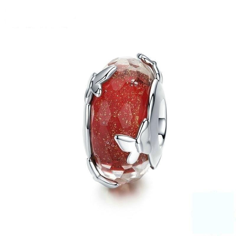 Pandora Compatible 925 sterling silver Red Butterfly Murano Glass Charm From CharmSA Image 1