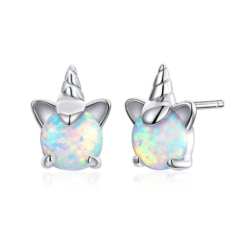 White Opal Licorne Stud Earrings From CharmSA Image 1