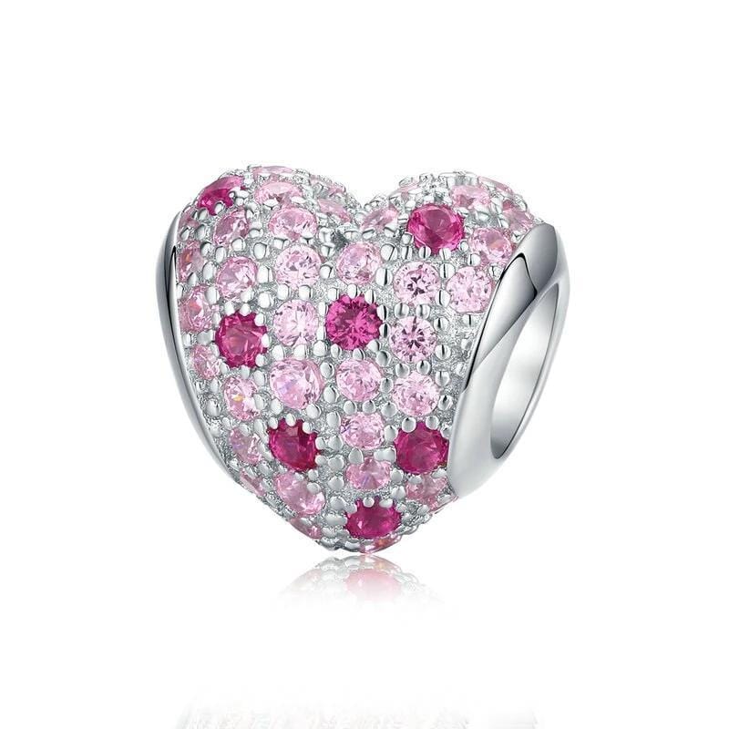 Pandora Compatible 925 sterling silver Shades of Pink Heart Charm From CharmSA Image 1