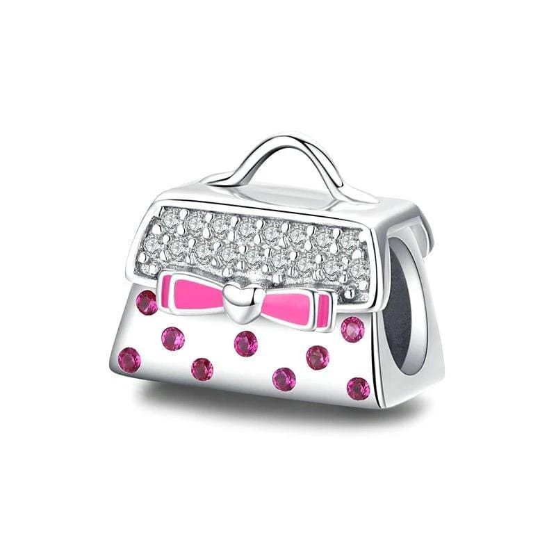Pandora Compatible 925 sterling silver Handbag pink bow Charm From CharmSA Image 1