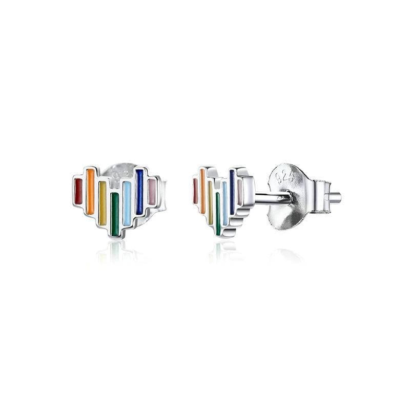 Rainbow Heart Stud Earrings From CharmSA Image 1