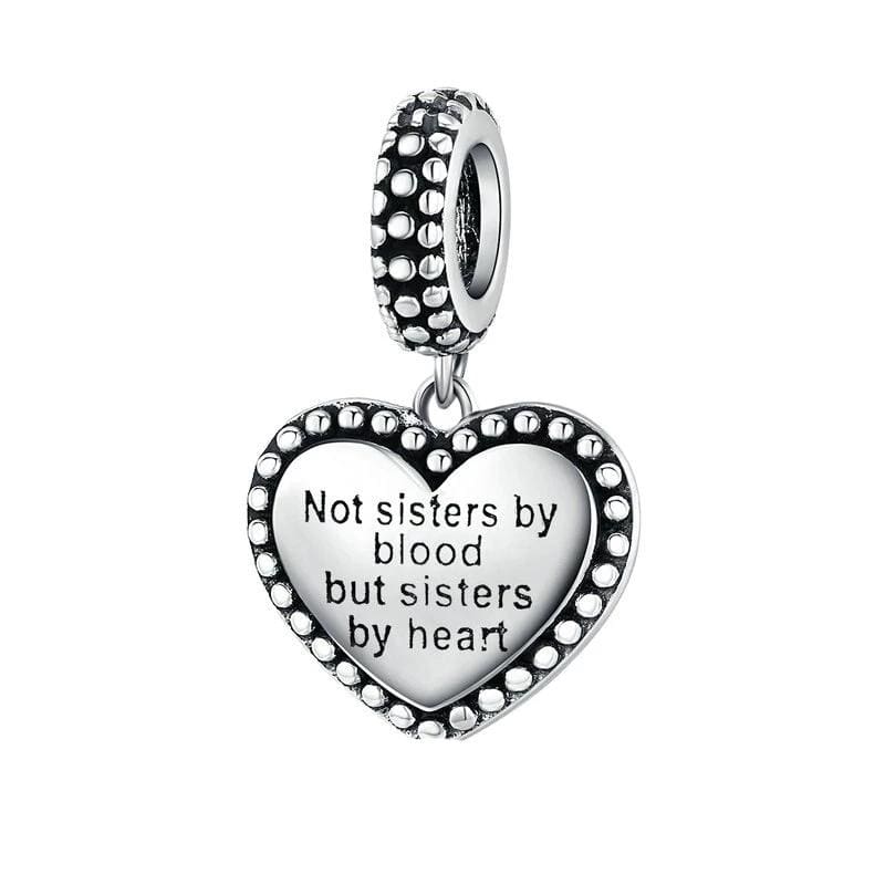 Pandora Compatible 925 sterling silver Not sister by blood, but sister by heart charm From CharmSA Image 1