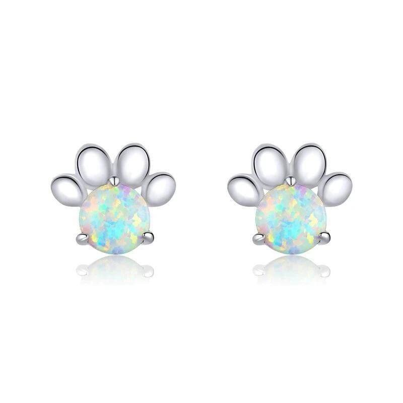 Pet Paw Footprint Opal Stud Earrings From CharmSA Image 1