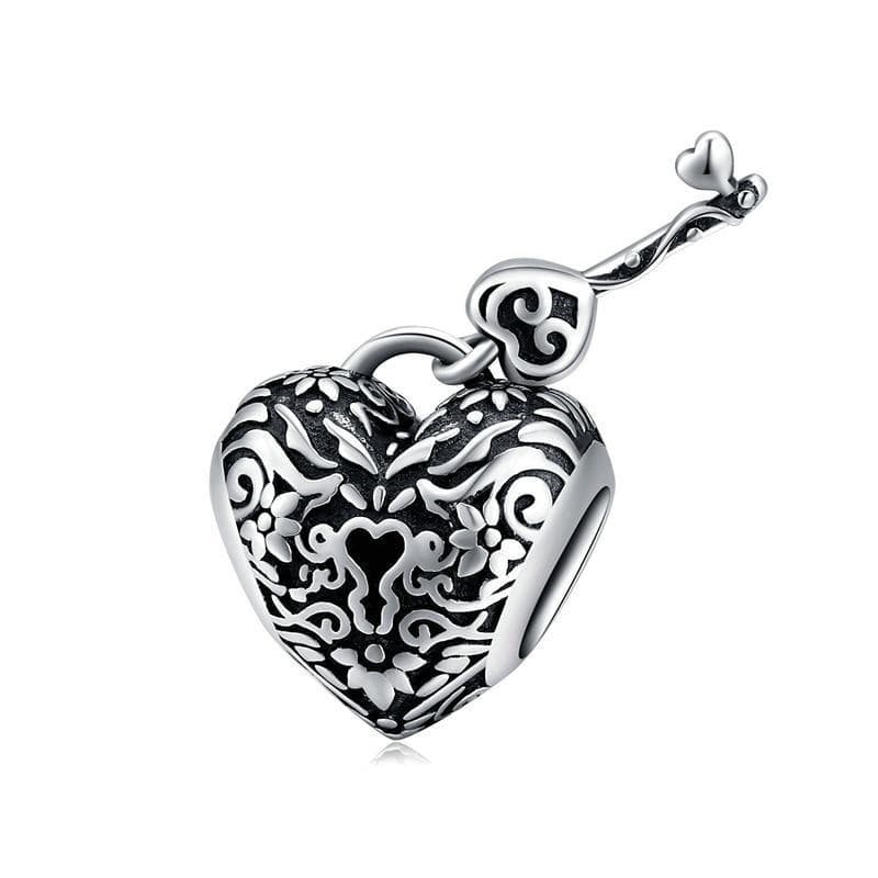 Pandora Compatible 925 sterling silver Heart Lock and Key Charm From CharmSA Image 1