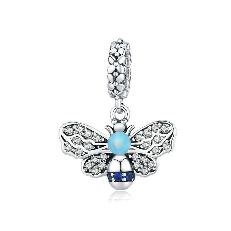 Blue Bee Dangle Charm | CZ EN