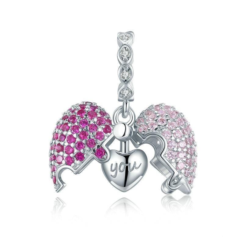 Openwork Heart Dange Charm | CZ