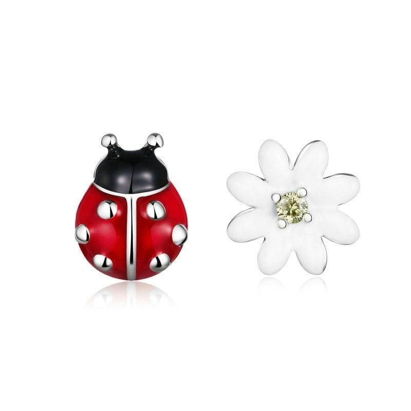 Flower &amp; Ladybug Earrings | CZ EN