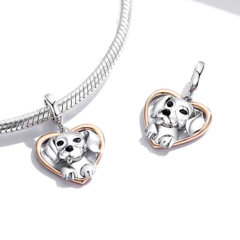 Doggie in Heart Dangle Charm | RGP