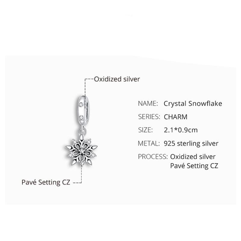 Petite Snowflake Dangle Charm | CZ