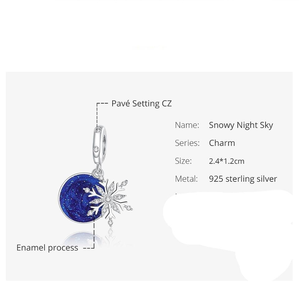 Snowy Night Sky Dangle Charm | EN CZ