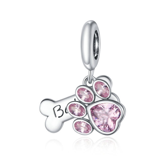 Paw &amp; Bone Dangle Charm | CZ