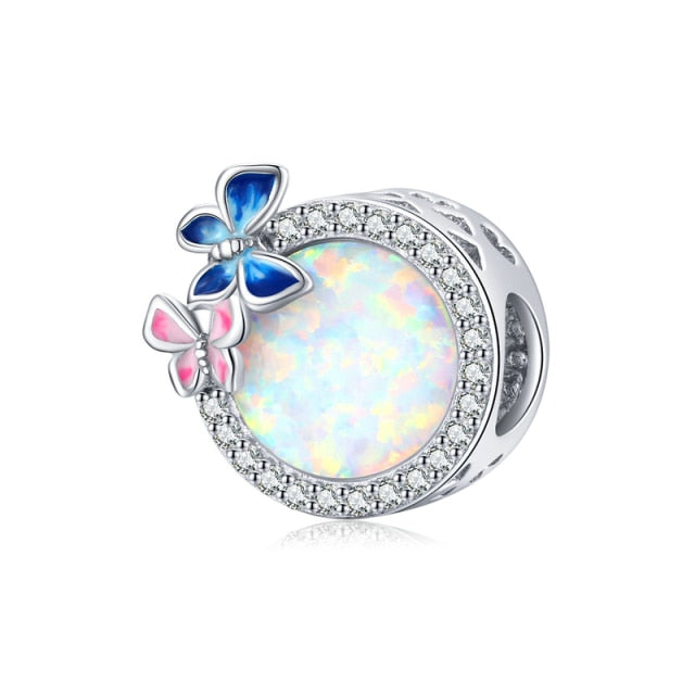 Butterflies Round Charm | CZ EN