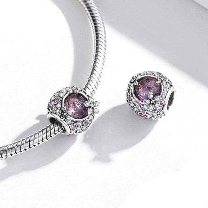 Cherry Blossom Round Charm | CZ