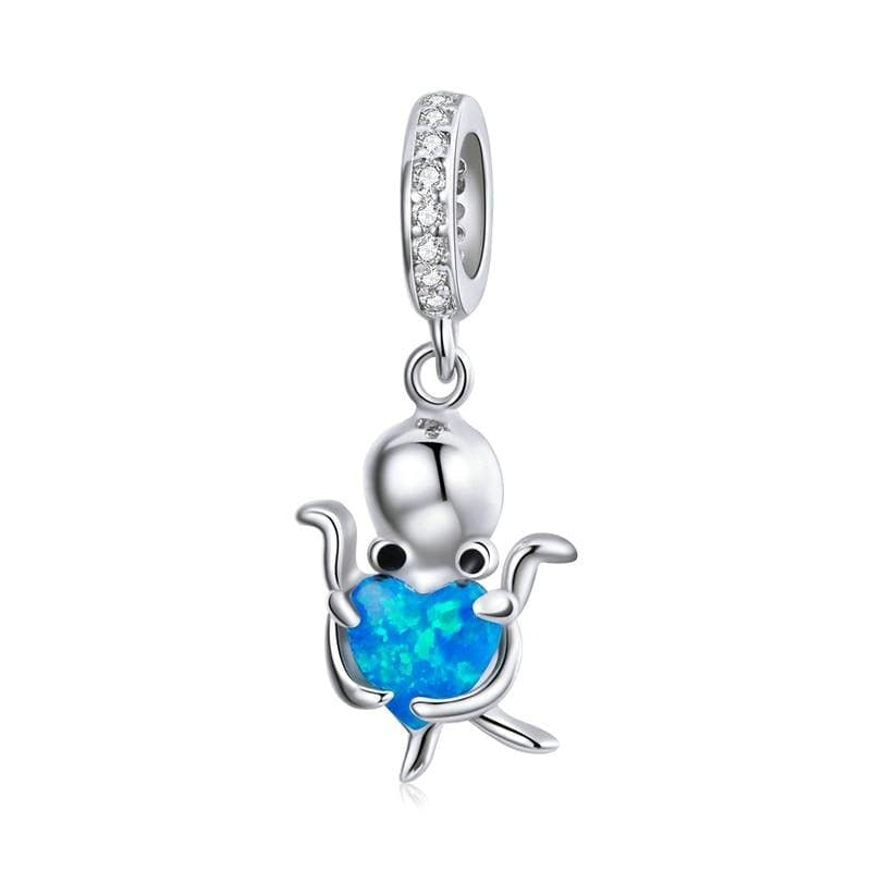 Happy Octopus Dangle Charm | CZ