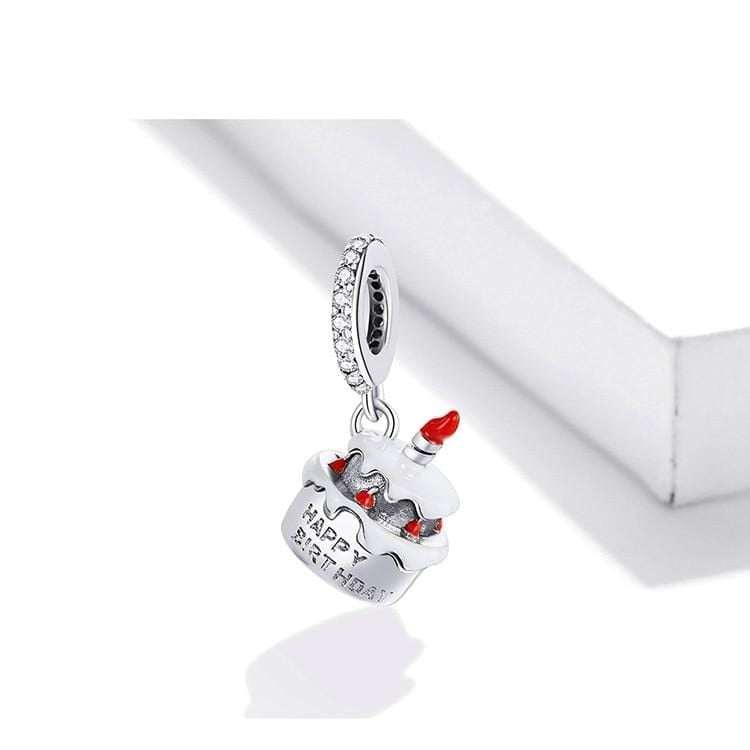 Happy Birthday Cake Dangle Charm | CZ EN