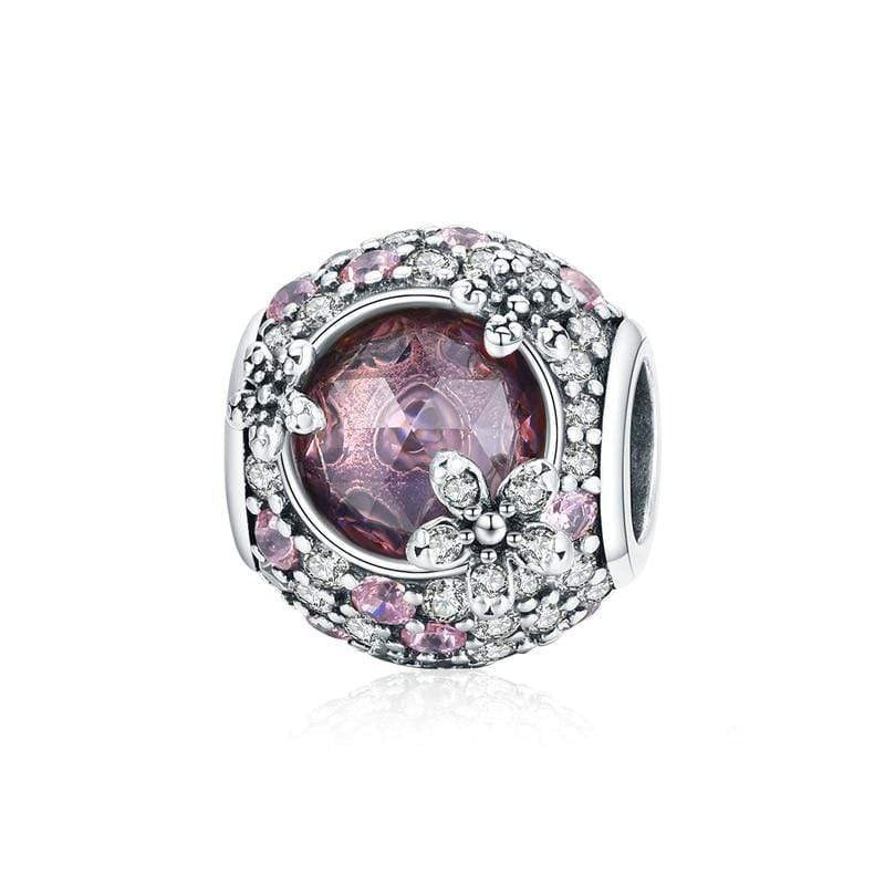 Cherry Blossom Round Charm | CZ
