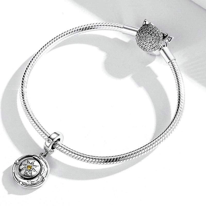 Moon & Star Dangle Charm | CZ