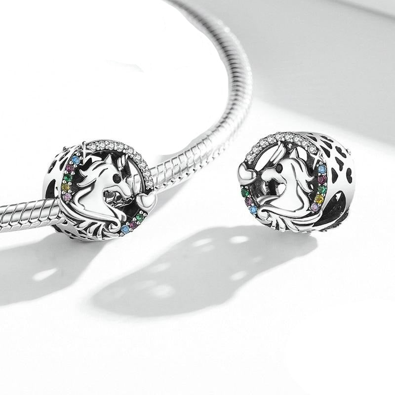 Unicorn Round Charm | CZ