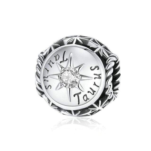 Zodiac Sign &amp; Birthstone Charm | CZ