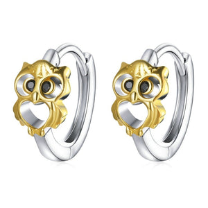 Gold Plated Owl Earrings