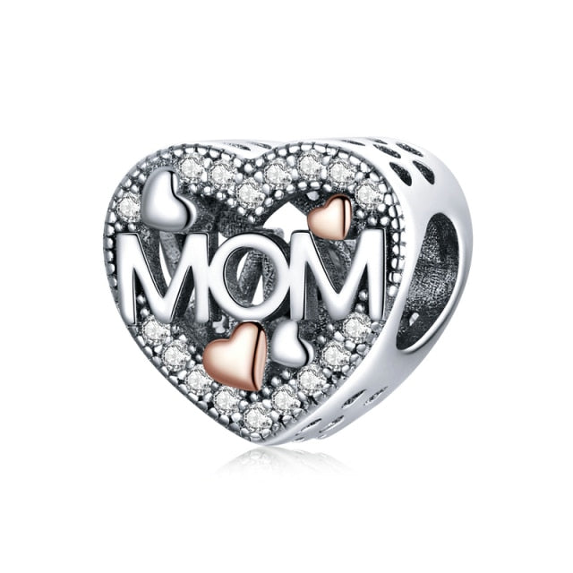 &quot;MOM&quot; Heart Charm | RGP CZ