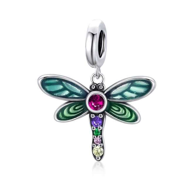 Pretty Dragonfly Dangle Charm | CZ EN