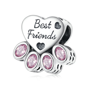 "Best Friends" Paw Charm | CZ