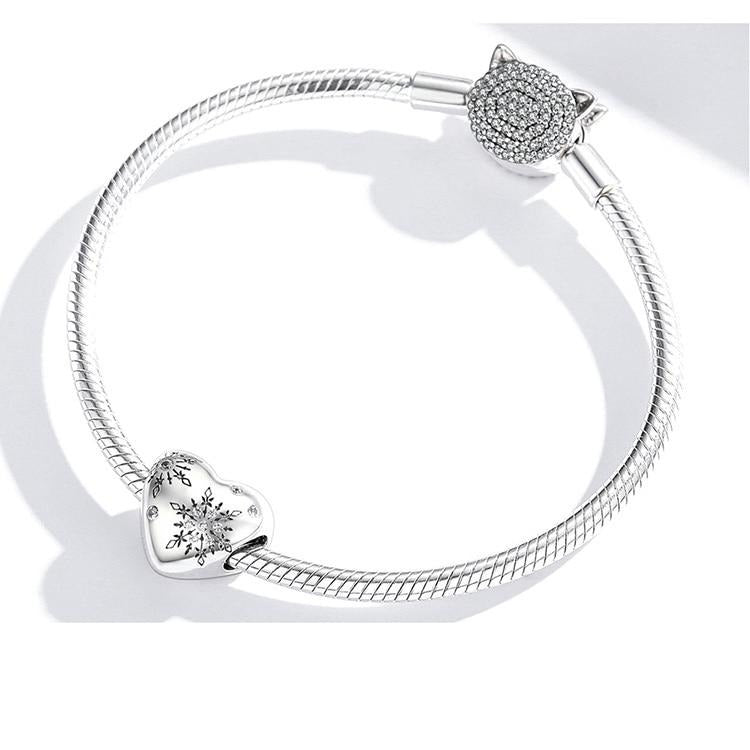 Snowflake Heart Charm | CZ