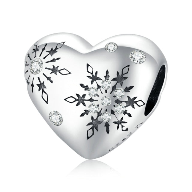 Snowflake Heart Charm | CZ