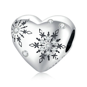 Snowflake Heart Charm | CZ