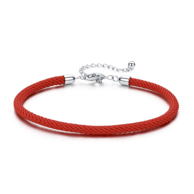 Red Fabric Braided Bracelet