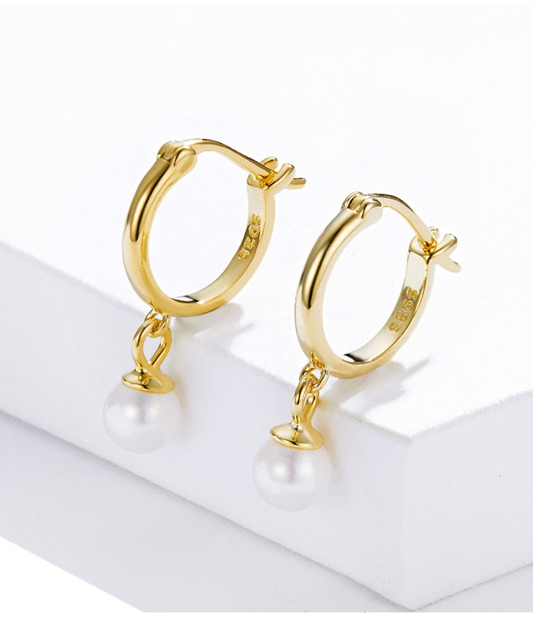 Gold Pearl Earrings