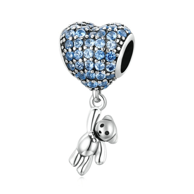 Heart Balloon Dangle Charm | CZ