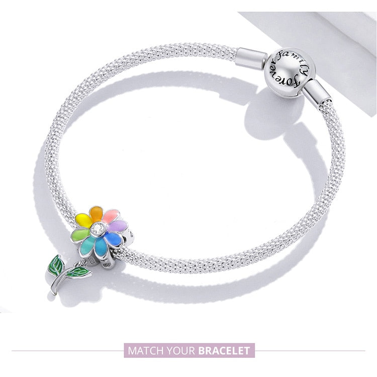 Multicolour Flower Dangle Charm | CZ EN