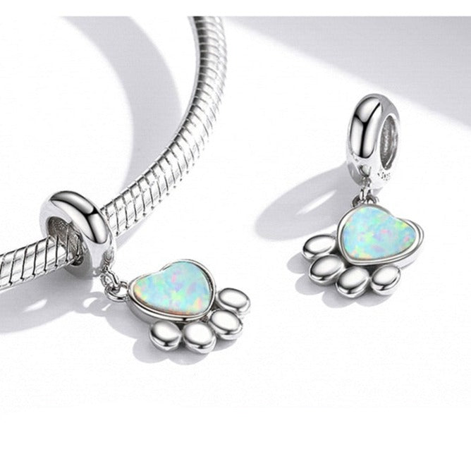 Opal Paw Dangle Charm