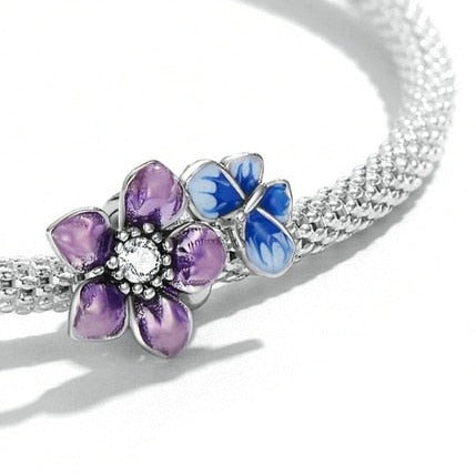 Butterfly &amp; Flower Charm | CZ EN