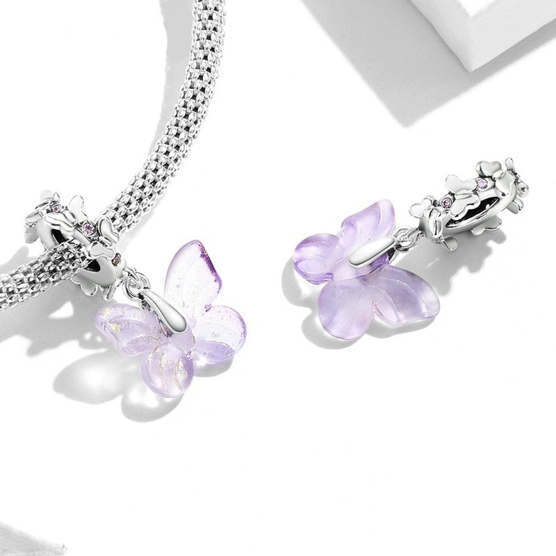 Dreamy Butterfly Dangle Charm | CZ EN