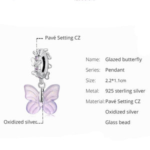 Dreamy Butterfly Dangle Charm | CZ EN