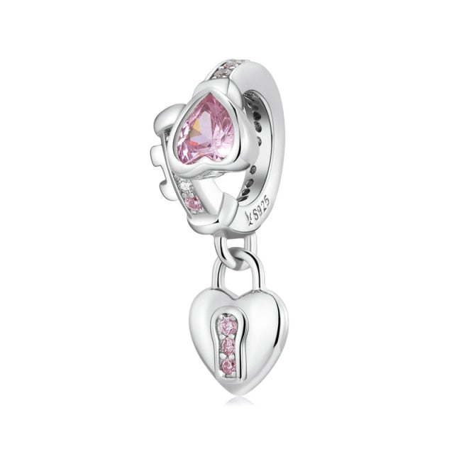 Love Lock Dangle Charm | CZ