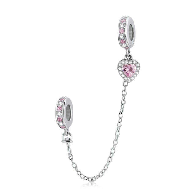 Dazzling Heart Safety Chain | CZ