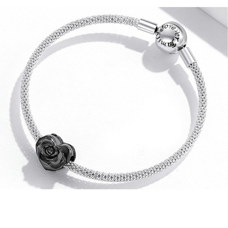 Black Rose Heart Charm | EN