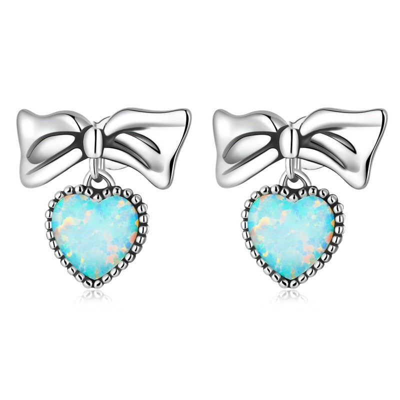 Opal Bow Earrings