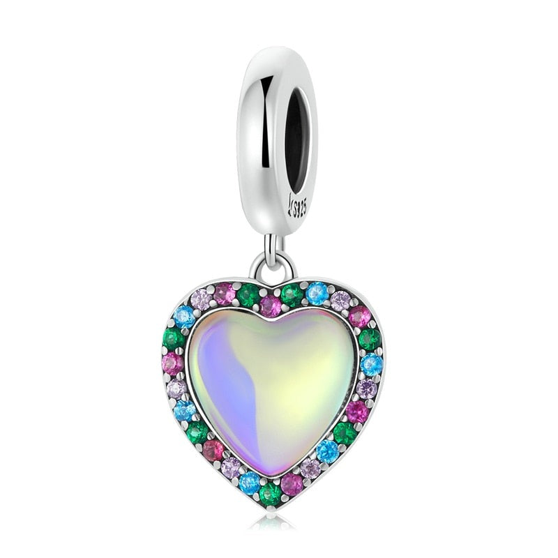 Colourful Heart Dangle Charm | CZ