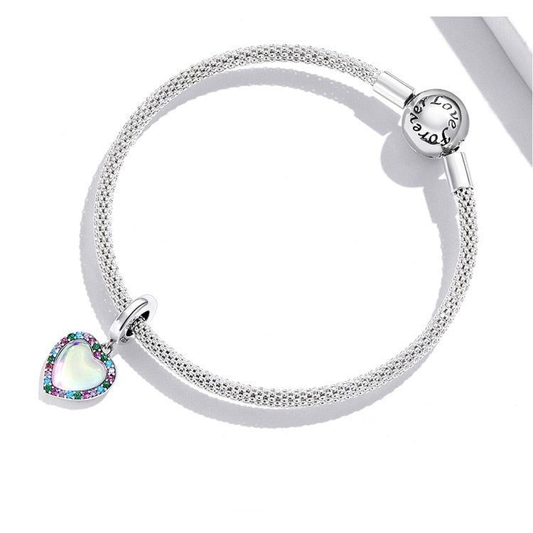 Colourful Heart Dangle Charm | CZ