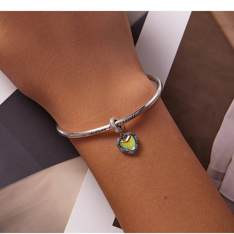 Colourful Heart Dangle Charm | CZ